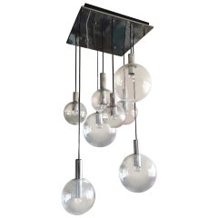 RAAK Chandelier Lamp Ceiling Fixture with Chrome Ceiling Mount