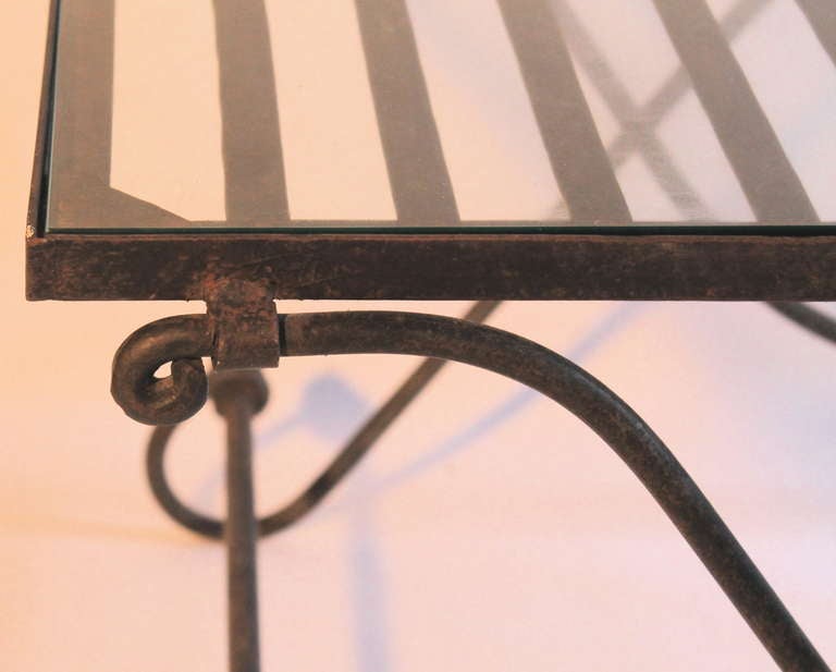 American Wrought Iron and Glass Folding Baker's 