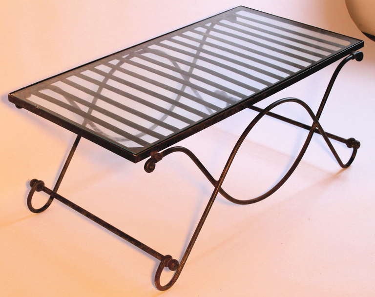 20th Century Wrought Iron and Glass Folding Baker's 