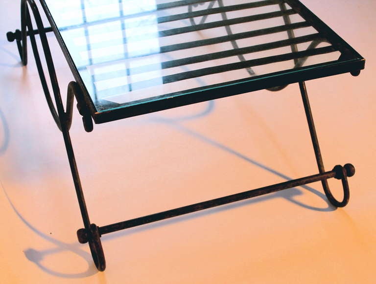 Wrought Iron and Glass Folding Baker's 