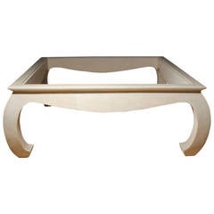 Chinoiserie Oriental Maitland-Smith Coffee Table Faux Shagreen Karl Springer 6