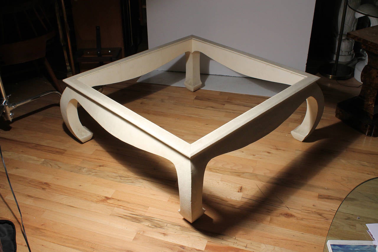 Mid-Century Modern Table basse chinoiseries orientale Maitland-Smith en galuchat en vente