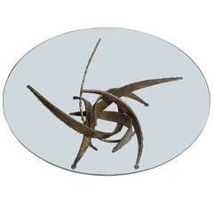 Silas Seandel Brutalist coffee table - Manner of Paul Evans 4
