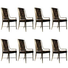 Beautiful Mastercraft Dining chairs (Complete Set of 8) / Burl Wood Dining Table Available