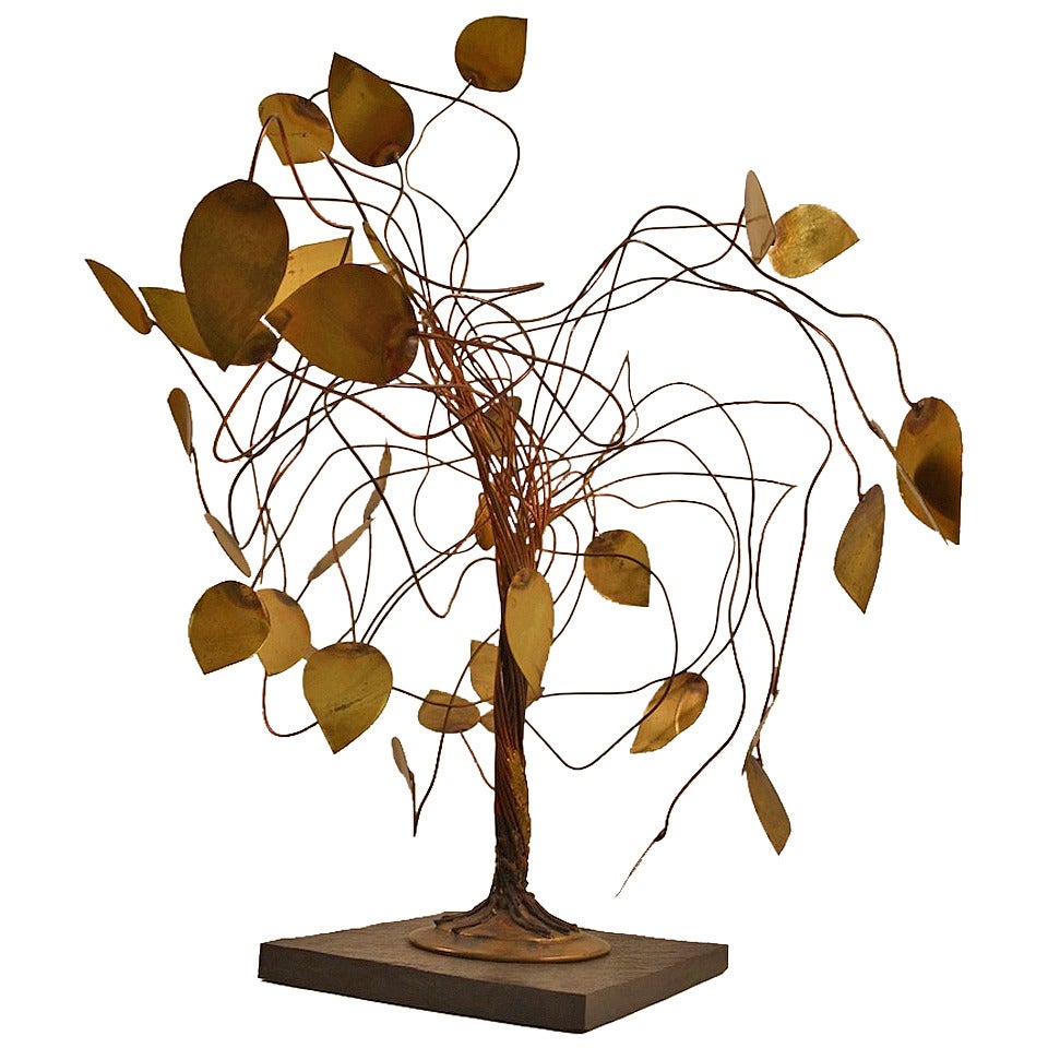 Whimsical Metal Tree Sculpture in the Brutalist School For Sale