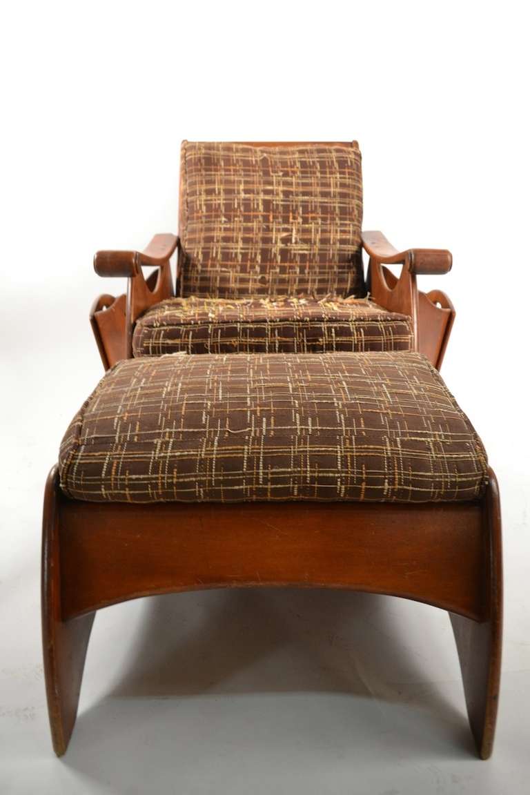 rustic chair with ottoman