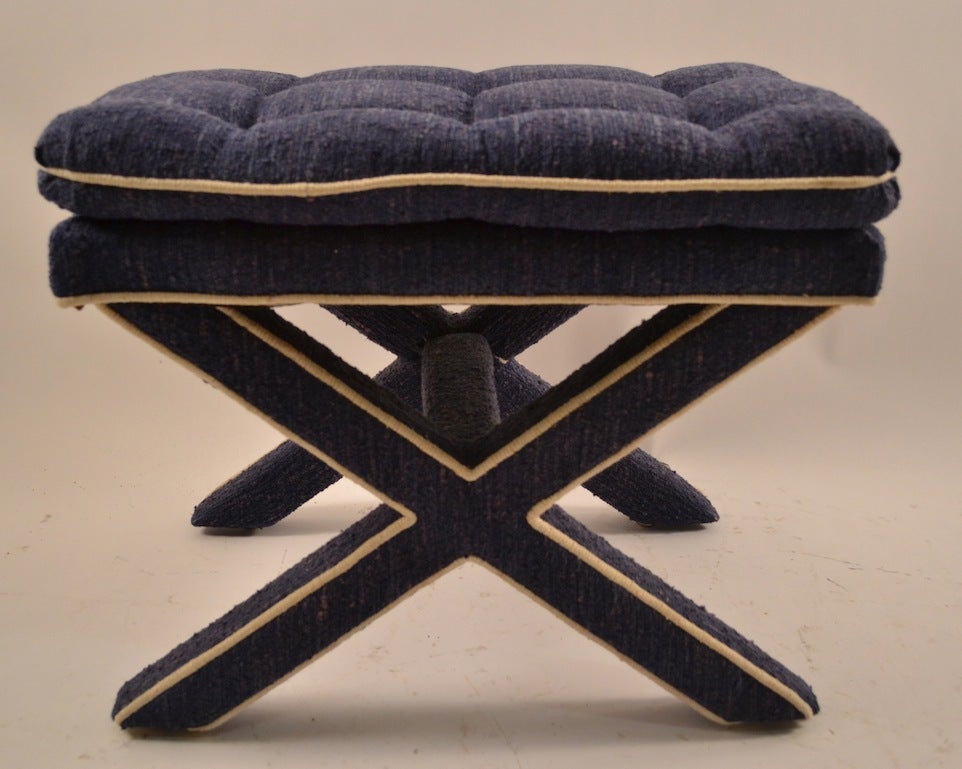 Classic "X" stool attributed to Billy Baldwin