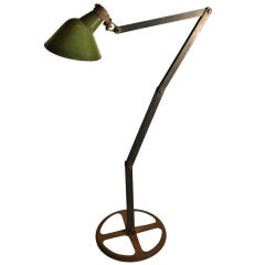 Used Industrial Adjustable Floor Lamp
