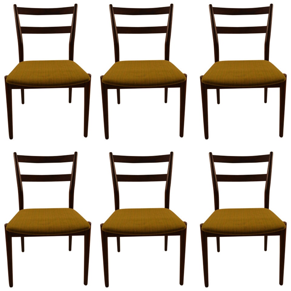 Six Rosewood Dining Chairs Arne Vodder for Sibast