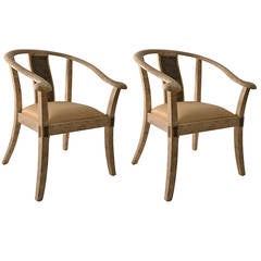 Pair of Tessellated Stone Asia Modern Chairs 3