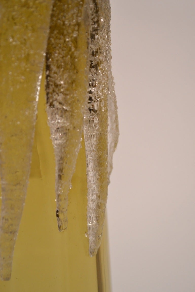 Verre d'art Bol en verre d'art victorien ambré avec application transparente « Ice » en vente