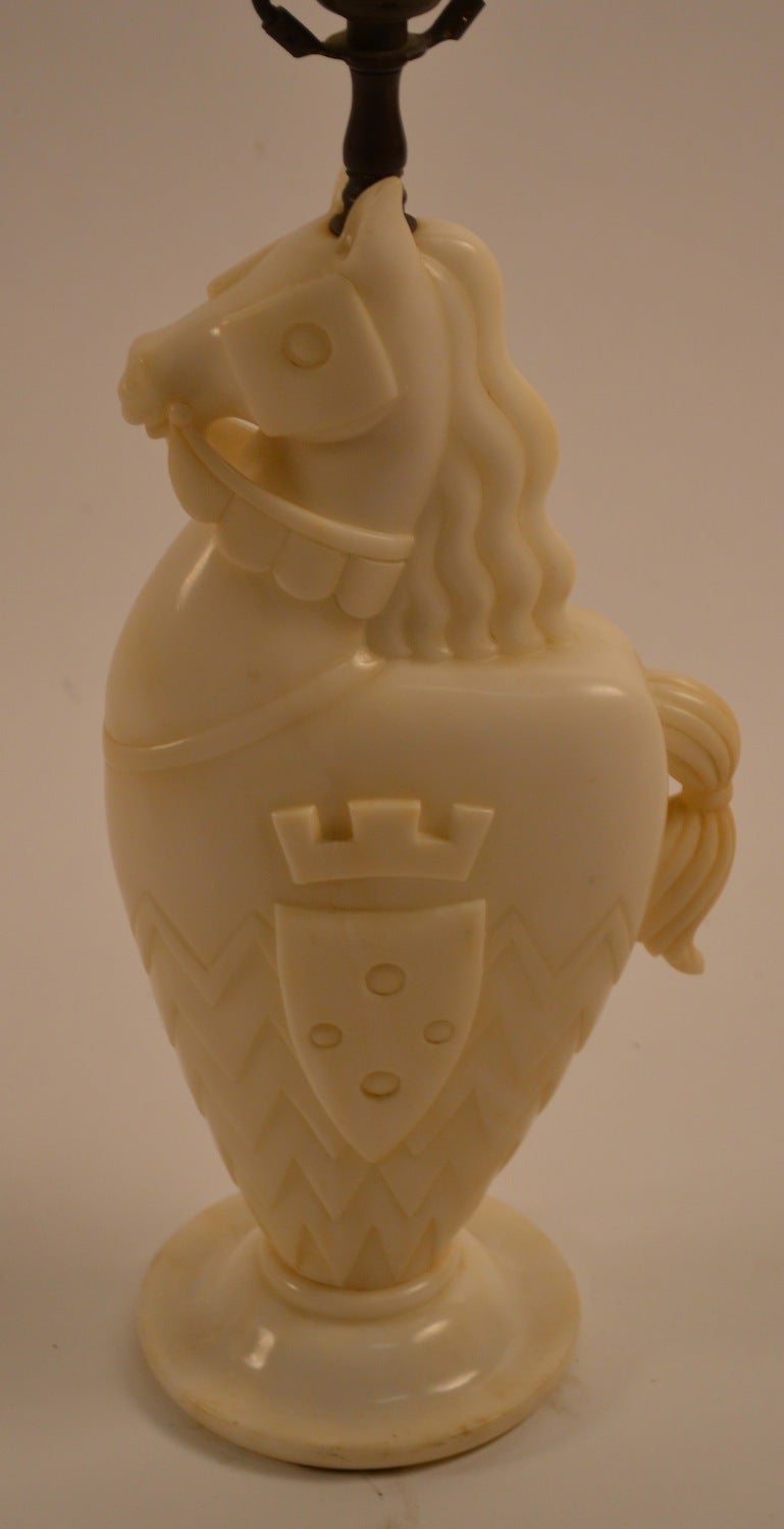 Alabaster Lamp in the form of a Knights Horse 3