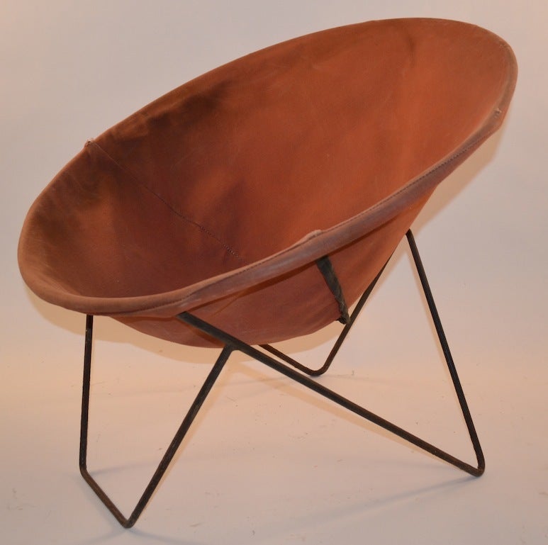 Early Canvas Hoop Chair In Good Condition In New York, NY