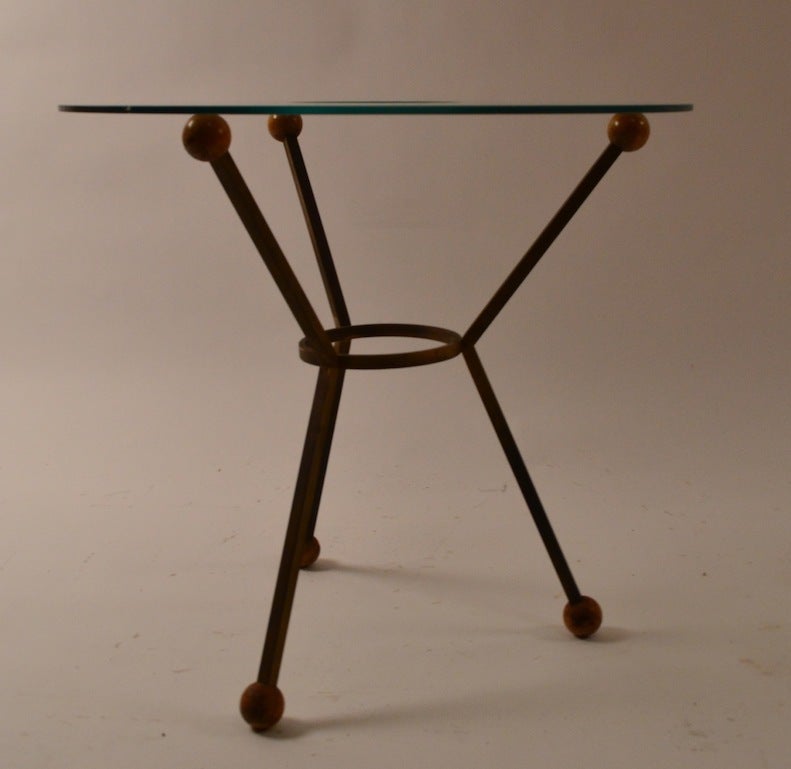 Mid-Century Modern Jack table with doughnut glass top