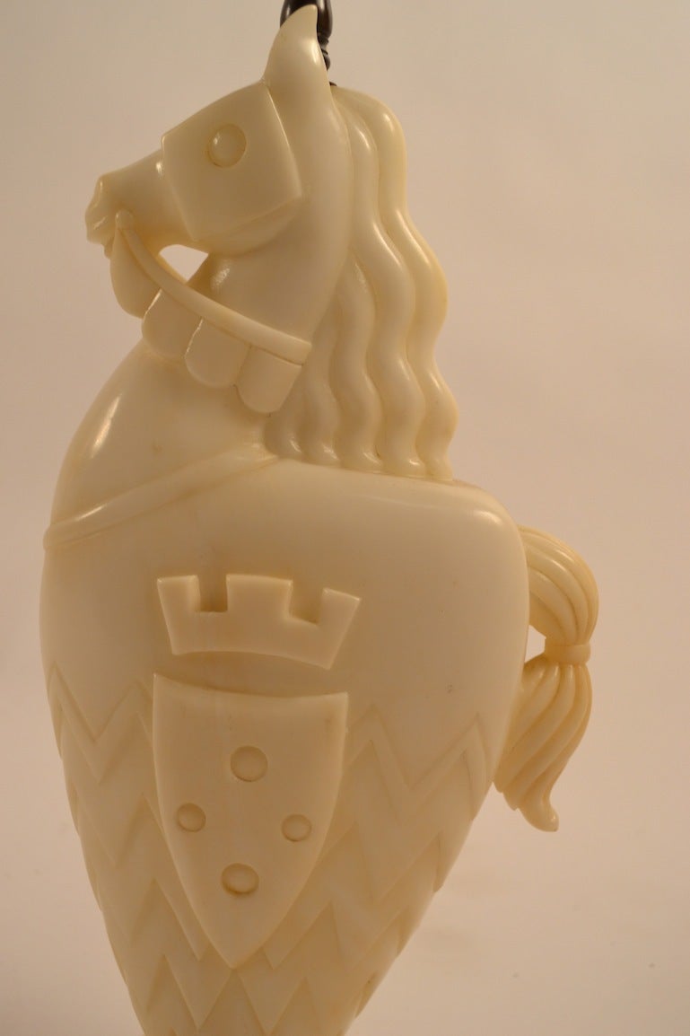 Alabaster Lamp in the form of a Knights Horse 2