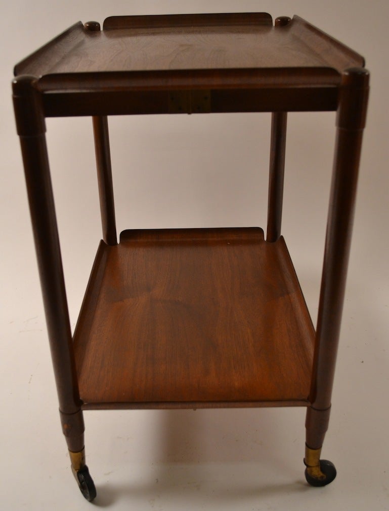 Folding Serving Cart with removable Trays By John Stuart In Excellent Condition In New York, NY