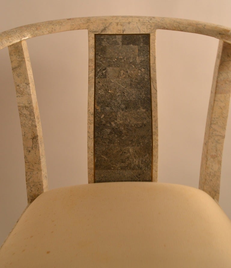 Pair of Tessellated Stone Asia Modern Chairs For Sale 3