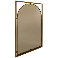 Vintage Brass Trim Cathedral Top Mirror By John Stuart