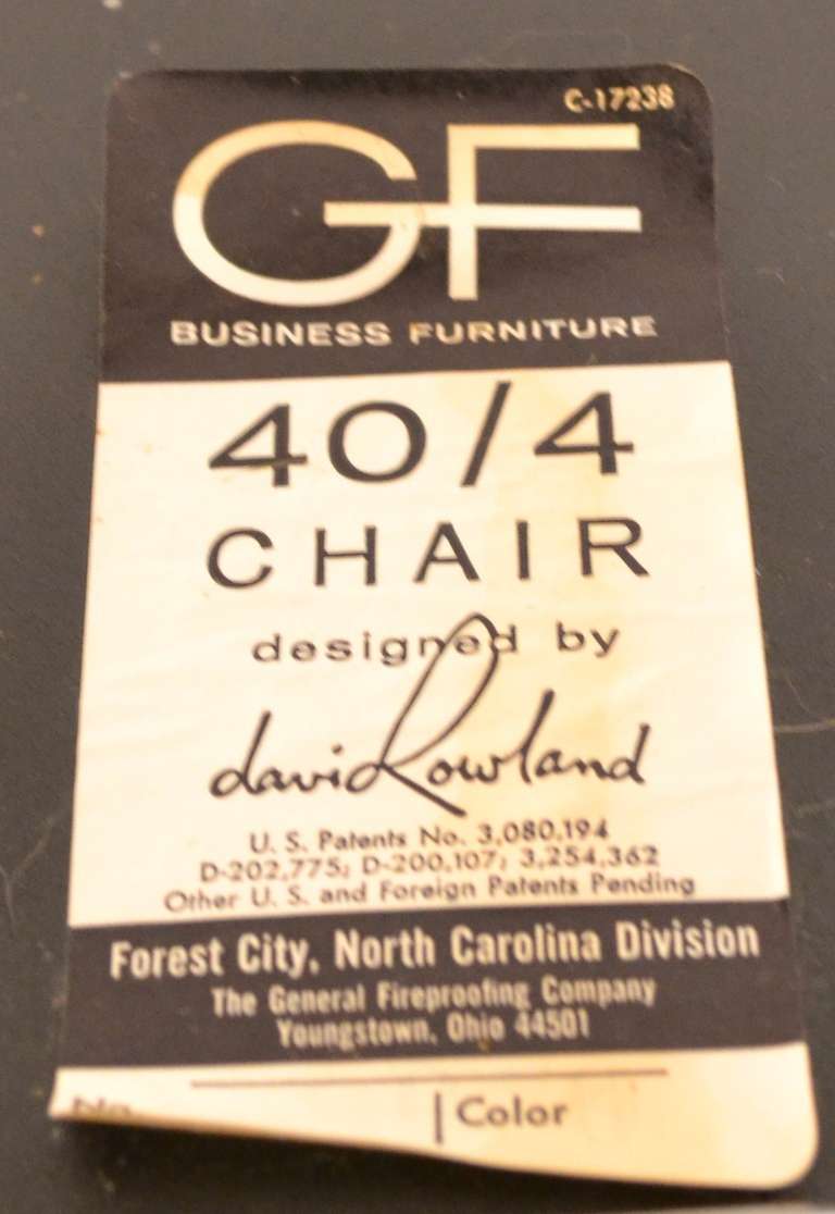 American Four David Rowland General Fireproofing Stacking chairs