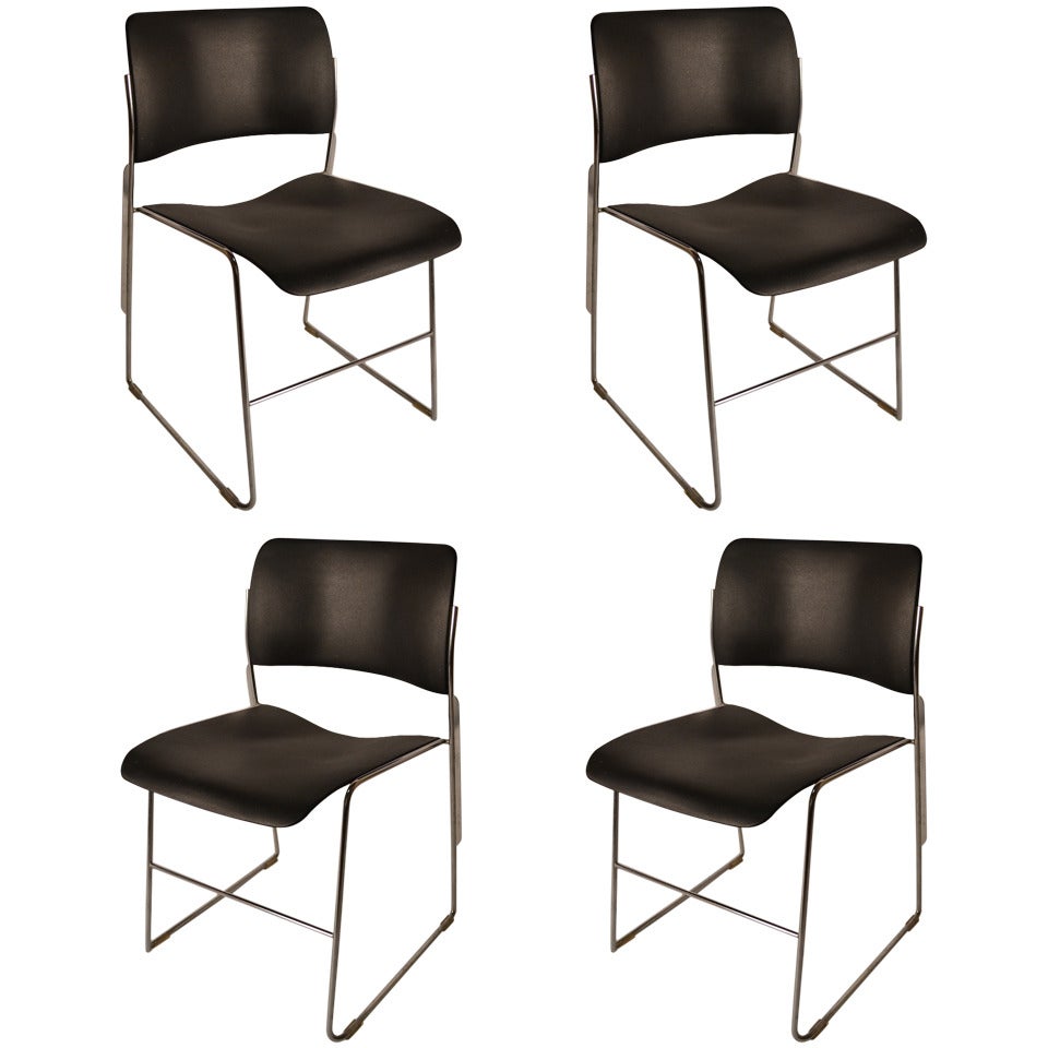 Four David Rowland General Fireproofing Stacking chairs
