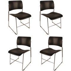 Four David Rowland General Fireproofing Stacking chairs