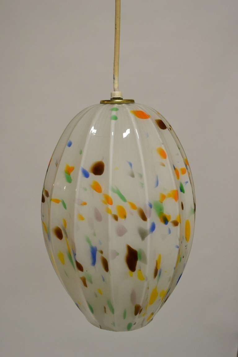 Mid-Century Modern Murano Pendant Hanging Light Fixture ( pair available )