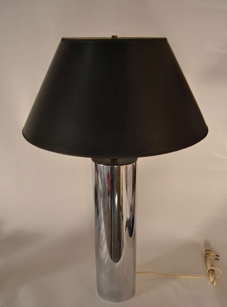 American George Kovacks Chrome Cylinder Lamp