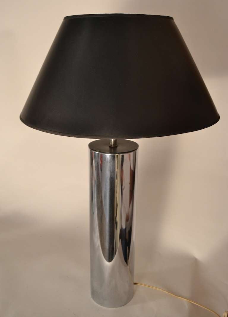 George Kovacks Chrome Cylinder Lamp In Good Condition In New York, NY
