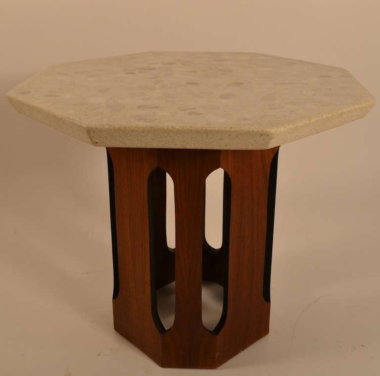 Harvey Probber Octagonal Marble Top Gothic Base Table