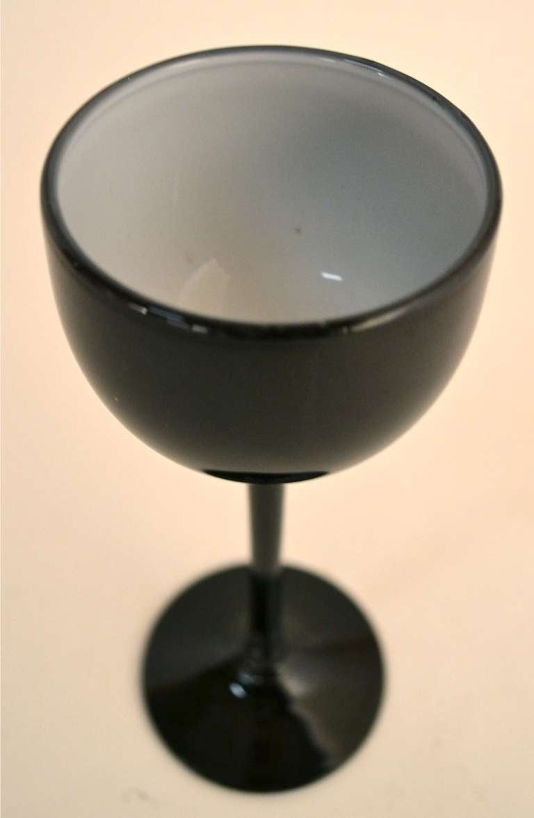 Mid-Century Modern Lot of Five Carlo Moretti Cased Galss Stemware Wine Glasses