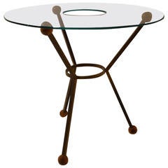Vintage Jack table with doughnut glass top