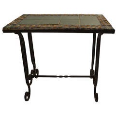 Art Deco Tile Top Iron Base Table