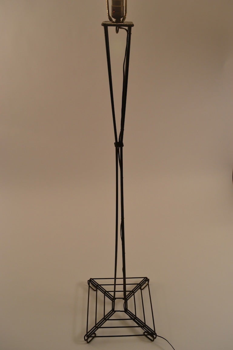 Mid-20th Century Architectural Iron Rod Floor Lamp For Sale