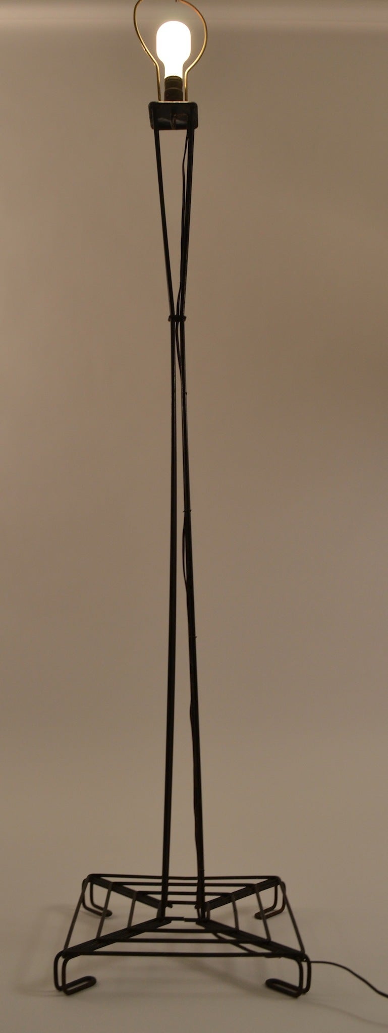 Architectural Iron Rod Floor Lamp For Sale 3