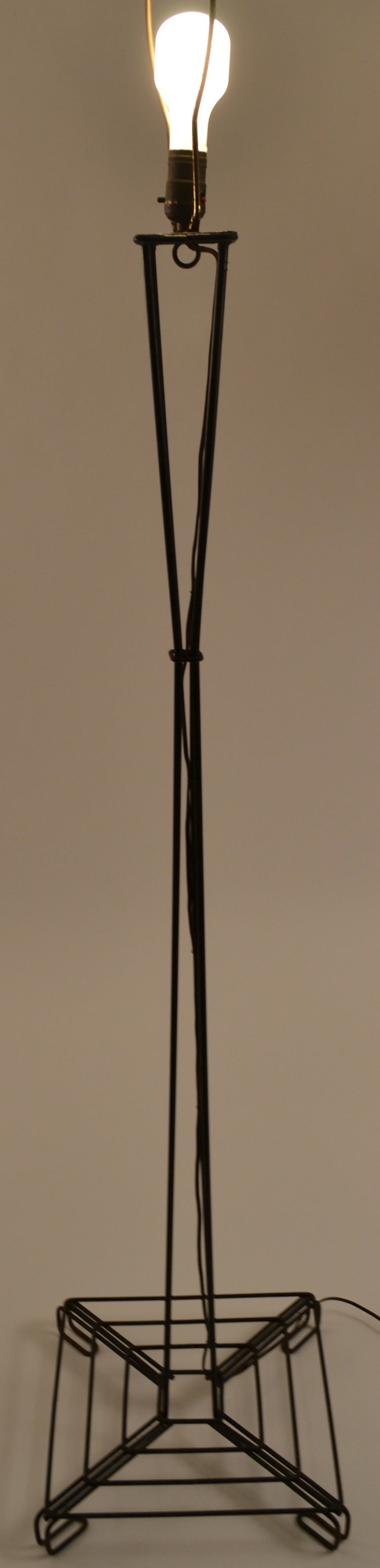 Architectural Iron Rod Floor Lamp For Sale 1