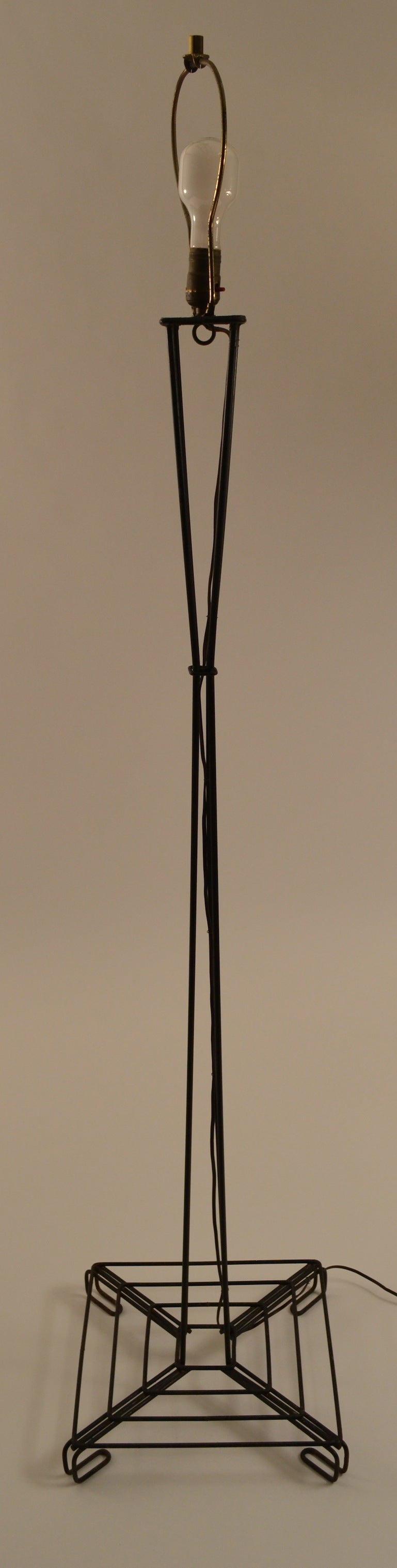 Architectural Iron Rod Floor Lamp For Sale 2