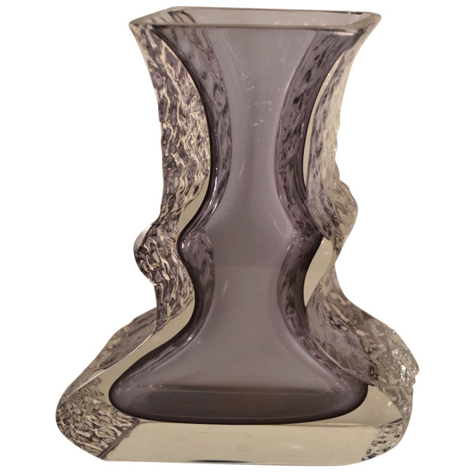 Mandruzzato Murano Art Glass Vase by Campanella For Sale