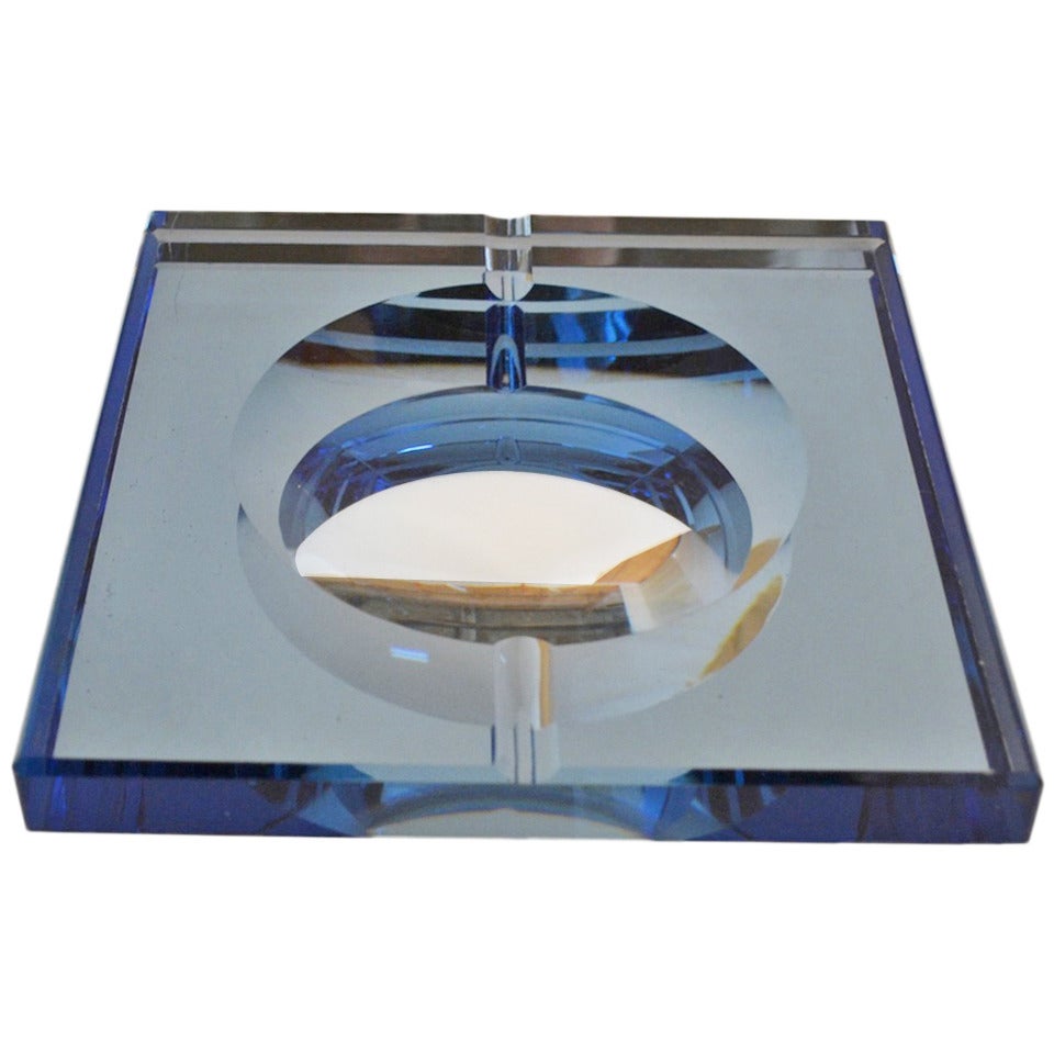 Thick Plate Glass Mirrored Ashtray