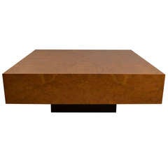 Milo Baughman Burl Cube Coffee Table