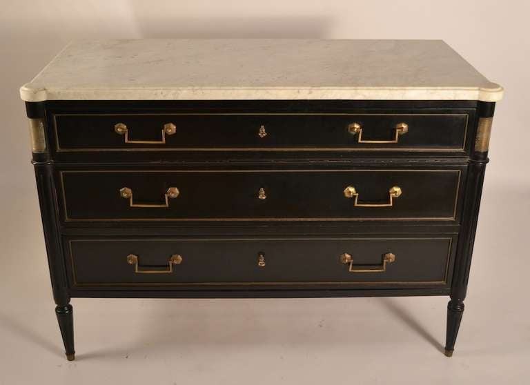 French Directoire Style Marble Top Commode