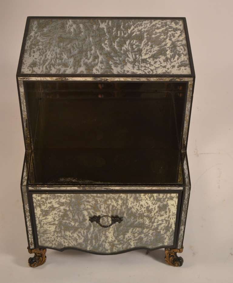 Pair Mirrored Night Stands attributed to James Mont For Sale 2