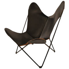 Vintage Hardoy Butterfly Chair in Black Leather