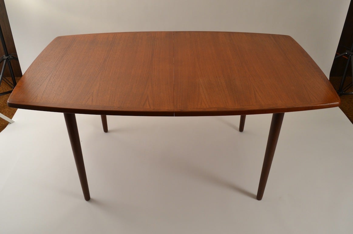 Danish Modern Teak Dining Table with Two Leaves