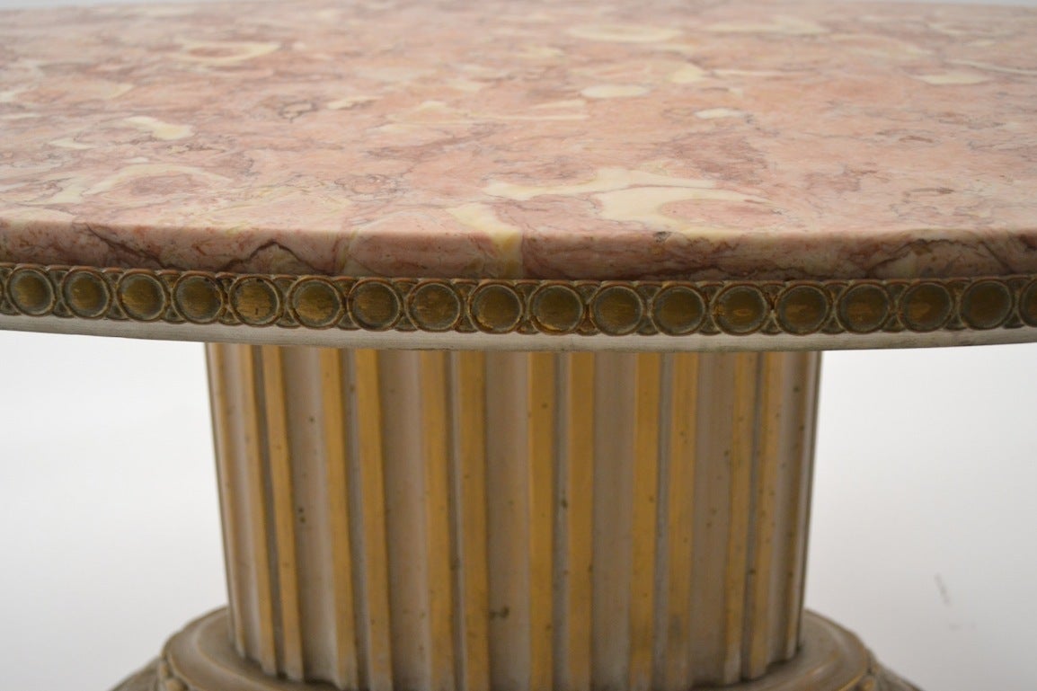 Mid-20th Century Grosfeld House Oval Marble Top Cocktail Table