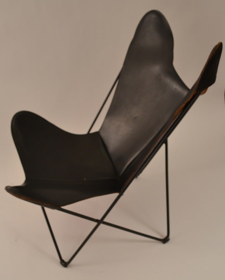 black leather butterfly chair
