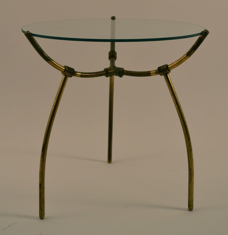 Mid-Century Modern Brass and Glass Table after Parisi