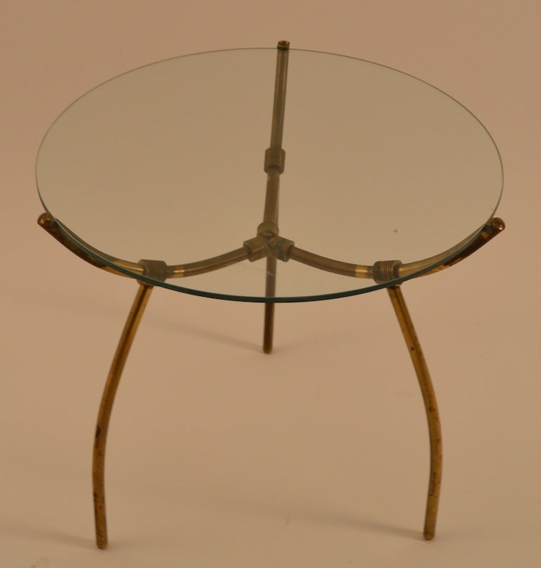 American Brass and Glass Table after Parisi