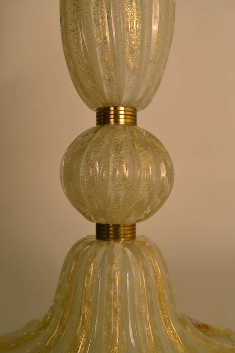 Pair of Murano Avventurina Italian Table Lamps For Sale 3