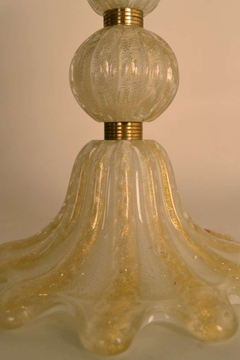 Pair of Murano Avventurina Italian Table Lamps For Sale 2