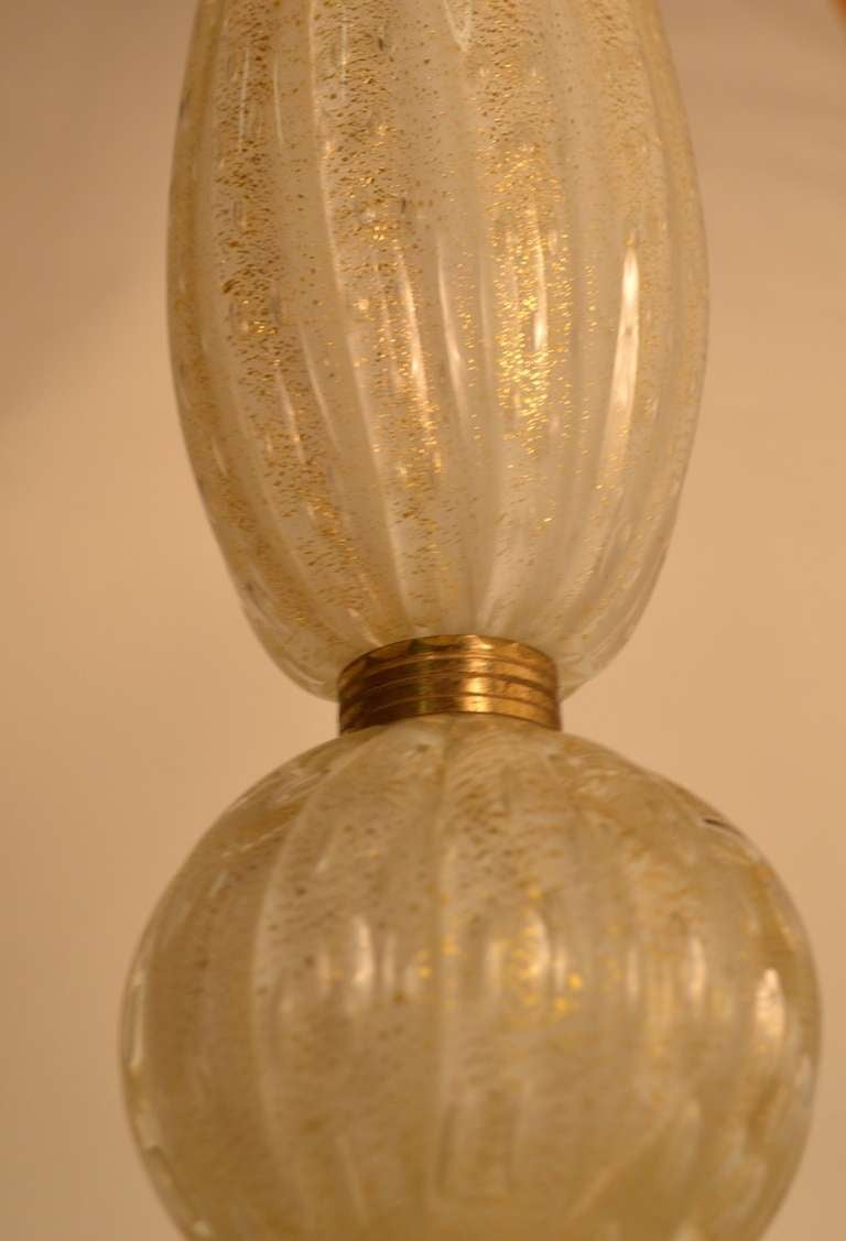 Pair of Murano Avventurina Italian Table Lamps For Sale 1